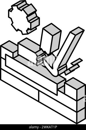 illustration vectorielle d'icône isométrique de démantèlement de plancher en bois Illustration de Vecteur