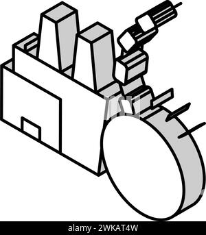 illustration vectorielle d'icône isométrique de démolitions d'usine d'usine Illustration de Vecteur