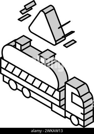 illustration vectorielle d'icône isométrique de transporteur de déchets dangereux Illustration de Vecteur