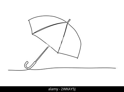 Illustration vectorielle de dessin d'une ligne de parapluie. Illustration de Vecteur