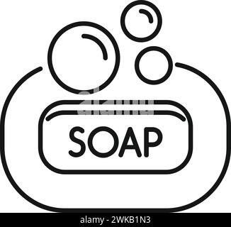 Vecteur de contour d'icône de savon de main. Soins du matin. Récolte biologique médicale Illustration de Vecteur