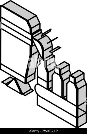 embouteillage illustration vectorielle d'icône isométrique de convoyeur de sirop d'érable Illustration de Vecteur