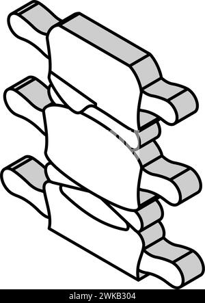 illustration vectorielle d'icône isométrique de spondylarthrite ankylosante Illustration de Vecteur