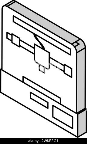 illustration vectorielle d'icône isométrique d'imprimante 3d. Illustration de Vecteur