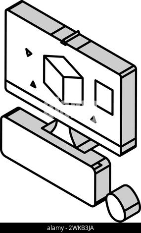 illustration vectorielle d'icône isométrique de modélisation 3d. Illustration de Vecteur