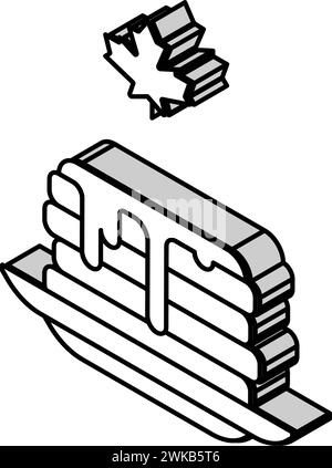 crêpe avec illustration vectorielle d'icône isométrique de sirop d'érable Illustration de Vecteur
