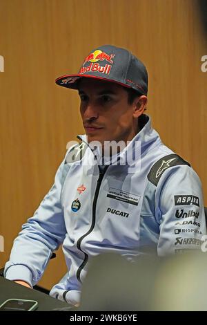 19 février 2024, circuit international de Losail, Doha, essais de MotoGP au Qatar 2024, sur la photo Marc Marquez d'Espagne, Gresini Racing dans une interview. Banque D'Images