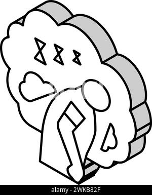 illustration vectorielle d'icône isométrique de fatigue diurne ou de somnolence Illustration de Vecteur