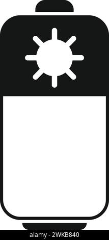 Vecteur simple d'icône de batterie de cellule. Énergie de panneau solaire. Alimentation électrique du système Illustration de Vecteur