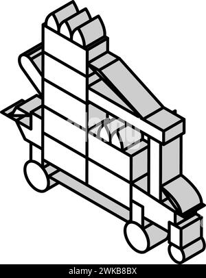 illustration vectorielle d'icône isométrique d'équipement agricole de replanteur Illustration de Vecteur