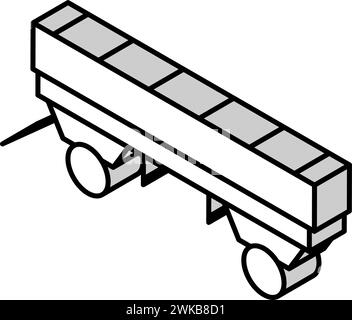 illustration vectorielle d'icône isométrique de ferme de wagon Illustration de Vecteur