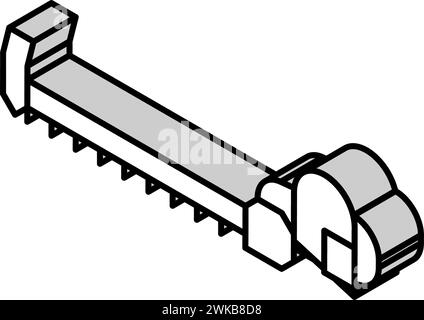 illustration vectorielle d'icône isométrique d'équipement agricole de faucille Illustration de Vecteur