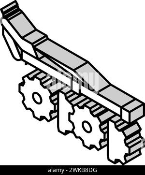 illustration vectorielle d'icône isométrique d'équipement agricole de herse Illustration de Vecteur