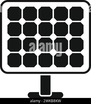 Vecteur simple d'icône de panneau solaire. Recharge de la cellule source. Alimentation du circuit électrique Illustration de Vecteur