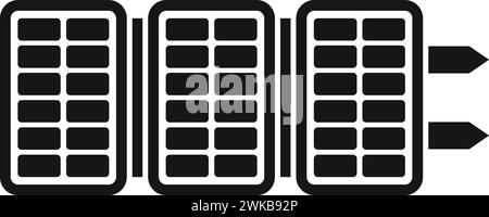 Vecteur simple d'icône de contrôleur de convertisseur. Panneau solaire pliable. Source du module Illustration de Vecteur
