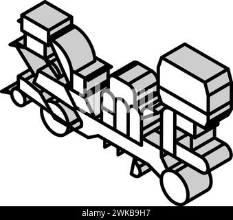 charrues illustration vectorielle d'icône isométrique d'équipement agricole Illustration de Vecteur