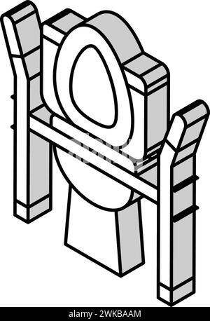 illustration vectorielle d'icône isométrique médicale de siège de toilette Illustration de Vecteur