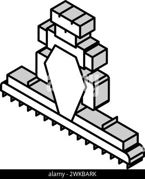 illustration vectorielle d'icône isométrique d'équipement agricole faux Illustration de Vecteur