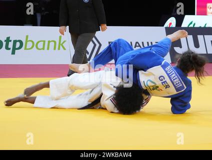 GAHIE MARIE EVE DE FRANCE et BUTKEREIT MIRIAM d'ALLEMAGNE lors du Grand Chelem de Paris 2024, événement de judo IJF le 3 février 2024 à Accor Arena à Paris, France - photo Laurent Lairys / DPPI Banque D'Images