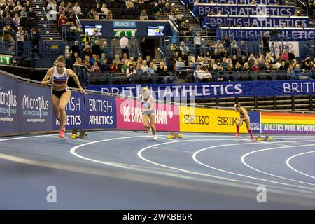 Birmingham, 18 février 2024, 200m Women Heats, crédit : Aaron Badkin/Alamy Live News Banque D'Images