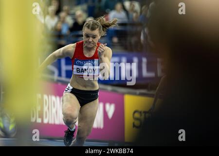 Birmingham, 18 février 2024, 200m Women Heats- Ellie-Mae Bandy, Credit : Aaron Badkin/Alamy Live News Banque D'Images