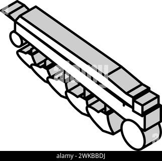 illustration vectorielle d'icône isométrique de machine agricole de semoir Illustration de Vecteur