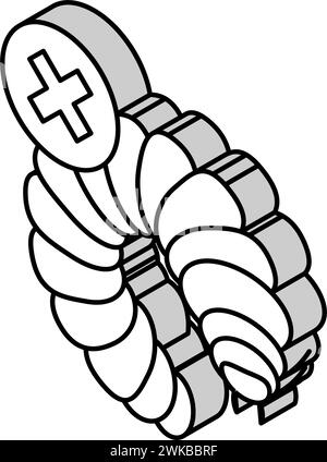 illustration vectorielle d'icône isométrique de traitement de vers du bois Illustration de Vecteur