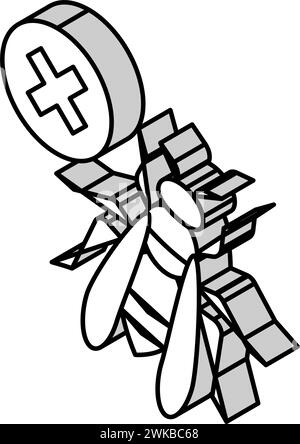 illustration vectorielle d'icône isométrique de contrôle de guêpe Illustration de Vecteur