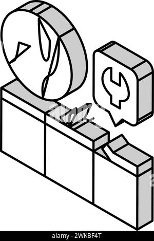 illustration vectorielle d'icône isométrique de réparation de plan de travail de cuisine Illustration de Vecteur