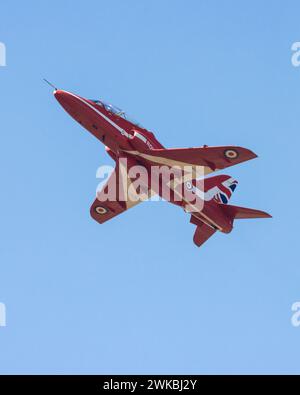 Les Red Arrows de la RAF partent de l'aéroport de Southend en direction du Clacton Airshow 2022 Banque D'Images