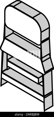 illustration vectorielle d'icône isométrique de chaise pliante Illustration de Vecteur