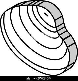 illustration vectorielle d'icône isométrique de palourde atlantique à coquille dure Illustration de Vecteur