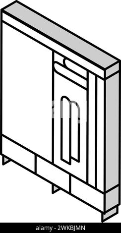 illustration vectorielle d'icône isométrique de meubles de garde-robe Illustration de Vecteur