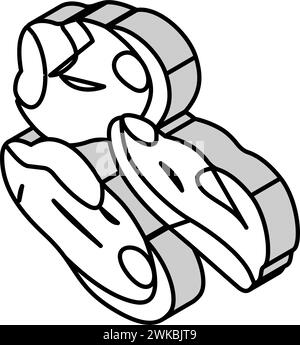 illustration vectorielle d'icône isométrique de moule épluchée Illustration de Vecteur