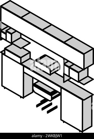 illustration vectorielle d'icône isométrique de meubles d'armoire Illustration de Vecteur