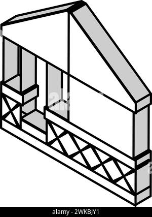 illustration vectorielle d'icône isométrique de jardin de tente Illustration de Vecteur