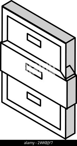 illustration vectorielle d'icône isométrique d'ouverture de tiroir Illustration de Vecteur