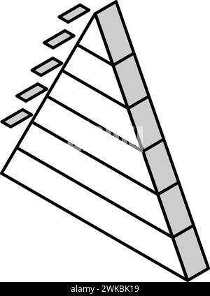 illustration vectorielle d'icône isométrique de diagramme pyramidal Illustration de Vecteur
