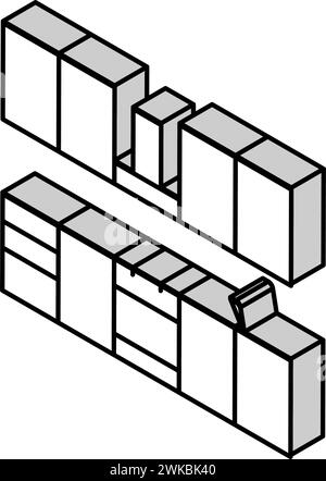 mobilier de cuisine isométrique icône illustration vectorielle Illustration de Vecteur