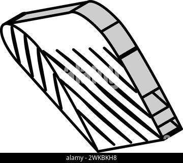 illustration vectorielle d'icône isométrique de saumon de filet Illustration de Vecteur