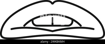 Vecteur de contour d'icône de développement d'articulation. Langue thérapeutique. Oral Illustration de Vecteur