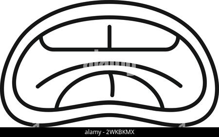 Vecteur de contour d'icône d'articulation des lèvres. La cavité verbale. Moteur de diction de la langue Illustration de Vecteur