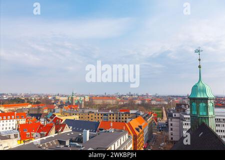 Vue panoramique sur les rues de Copenhague au Danemark Banque D'Images