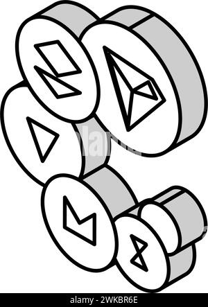 illustration vectorielle d'icône isométrique de crypto-monnaie cardano Illustration de Vecteur