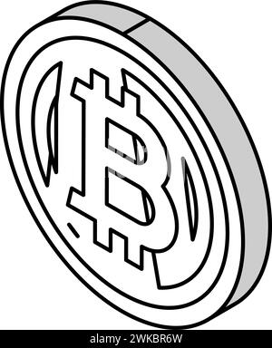 illustration vectorielle d'icône isométrique de crypto-monnaie bitcoin Illustration de Vecteur
