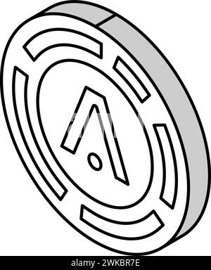 illustration vectorielle d'icône isométrique de crypto-monnaie aion Illustration de Vecteur