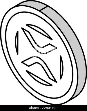 illustration vectorielle d'icône isométrique de crypto-monnaie xrp Illustration de Vecteur