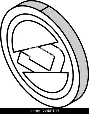 illustration vectorielle d'icône isométrique de crypto-monnaie dash Illustration de Vecteur