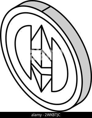 illustration vectorielle d'icône isométrique de crypto-monnaie ethereum Illustration de Vecteur