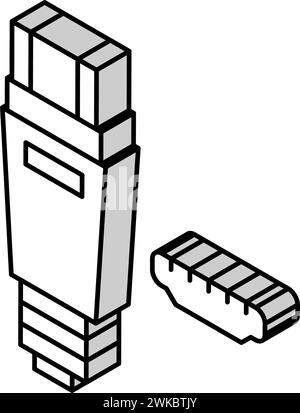 usb mini une illustration vectorielle d'icône isométrique Illustration de Vecteur